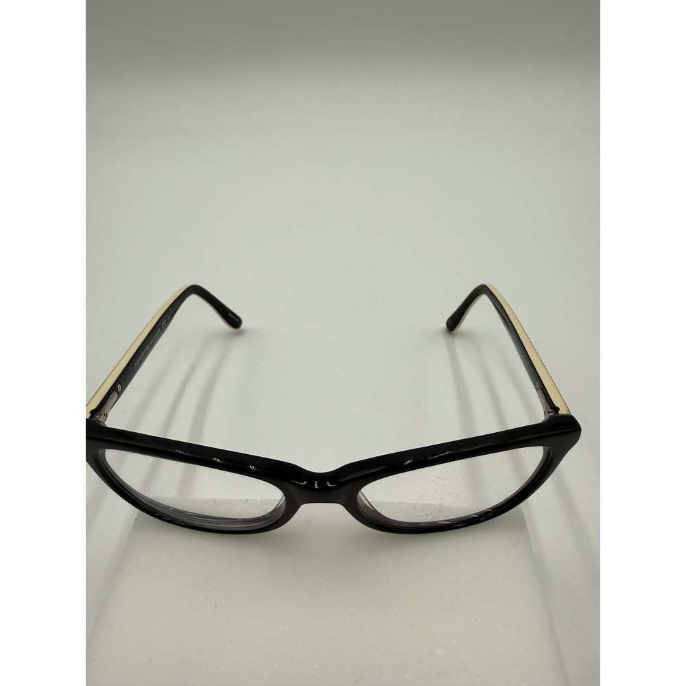 Tommy Hilfiger Eyeglasses Women 135 Black Cream Excellent TH 1246 Cat Eye Frames